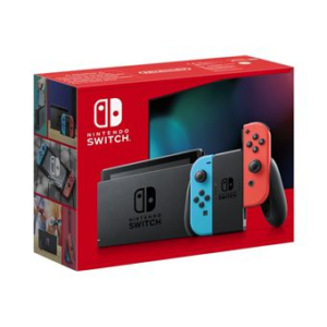console nintendo switch avec paire de joy con sans fil rouge et bleu neon v3