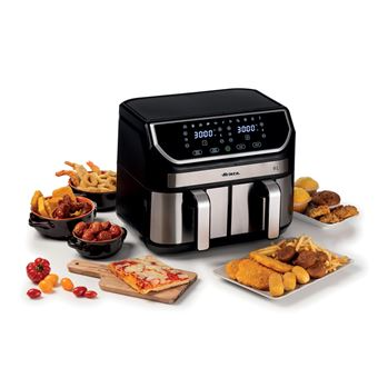 friteuse à air double ariete ari 4625 2100 w argent et noir friteuse à air double ariete ari 4625 2100 w argent et noir