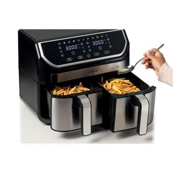 friteuse à air double ariete ari 4625 2100 w argent et noir friteuse à air double ariete ari 4625 2100 w argent et noir