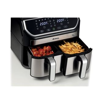 friteuse à air double ariete ari 4625 2100 w argent et noir friteuse à air double ariete ari 4625 2100 w argent et noir